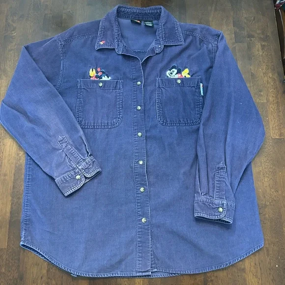 VTG 90’s 100% Cotton Mickey Unlimited Corduroy Shirt Size Large - Picture 2 of 6